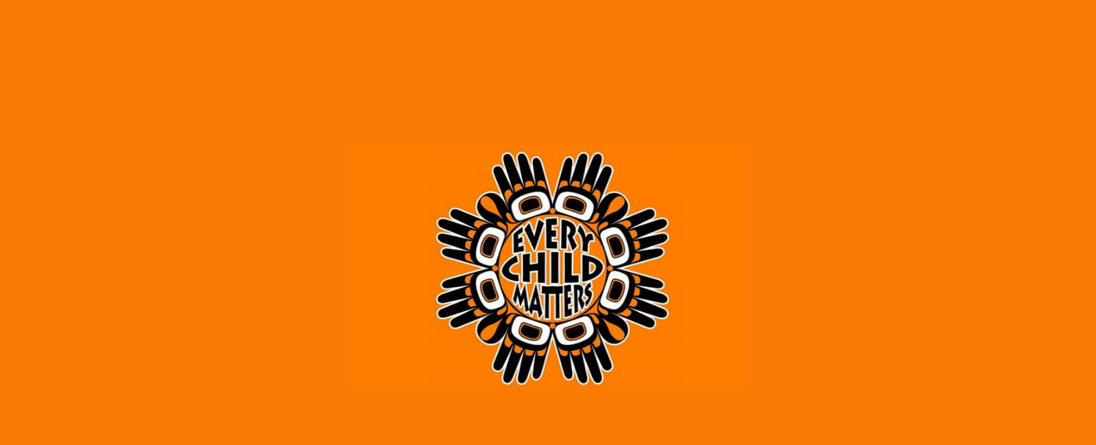 Orange background with image "Every Child Matters"